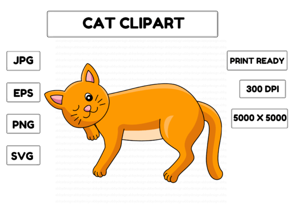 Download Cat Cartoon Colored Clipart Illustration - Art Collection