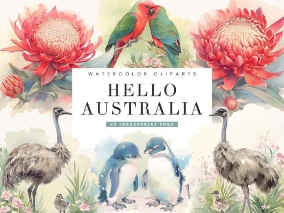 Download Watercolor Hello Australia Clipart - Art Collection