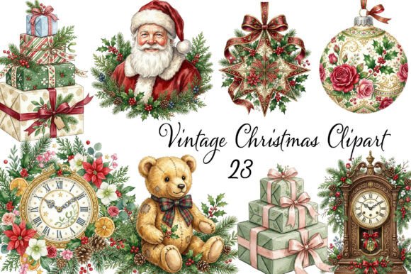 Download Vintage Christmas Clipart - Art Collection