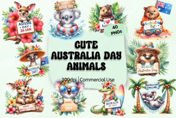 Download Cute Australia Day Animals Clipart - Art Collection