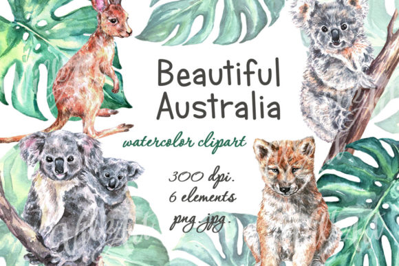 Download Beautiful Australia Watercolor Clipart - Art Collection