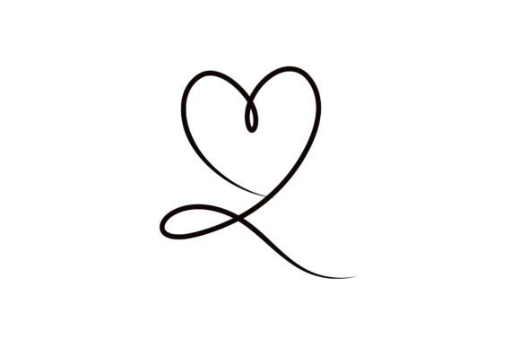 Download Continuous Line Drawing of Heart Shape - Art Collection