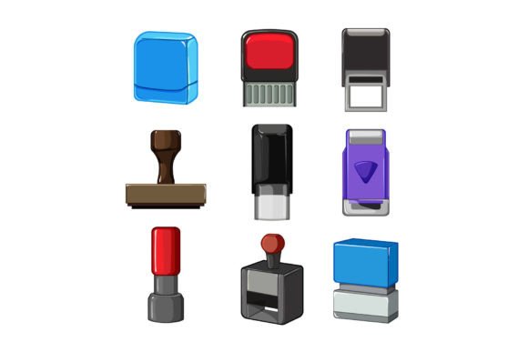 Download Stamp Handle Set Cartoon Vector - Art Collection