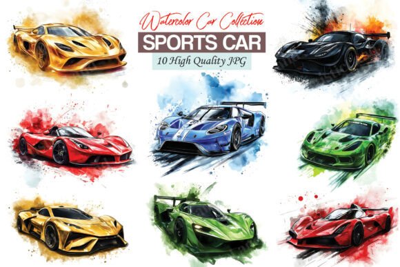 Download Watercolor Sports Racing Car Clipart - Art Collection