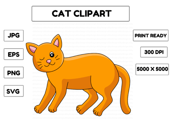 Download Cat Cartoon Colored Clipart Illustration - Art Collection