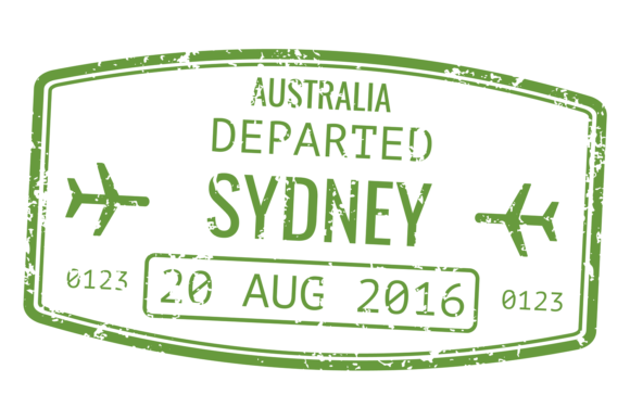 Download Australia Airport Departation Stamp. Pas - Art Collection