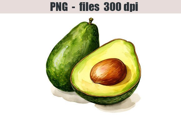 Download Avocado Watercolor Clipart - Art Collection