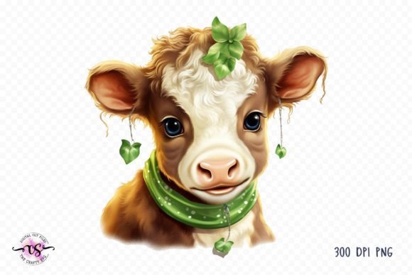 Download Cute St Patrick's Day Baby Cow Clipart - Art Collection