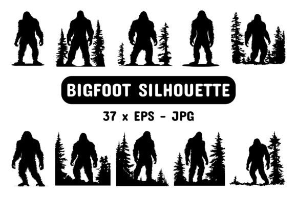 Download Bigfoot Silhouette Set Collection Bundle - Silhouette Collection