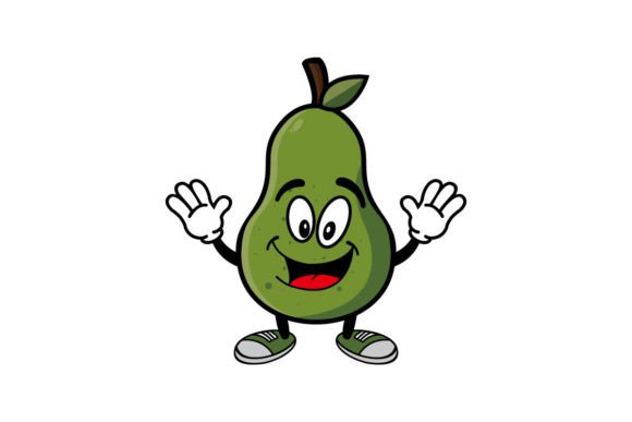 Download Cute Smiling Avocado Cartoon Character - Art Collection