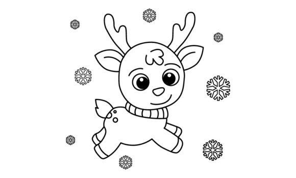 Download Funny Deer Cartoon Vector Coloring Page - Art Collection