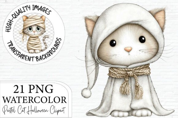 Download Pastel Halloween Cat Clipart Bundle - Art Collection