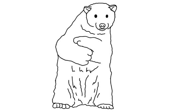 Download Standing Polar Bear Line Art Vector - Art Collection