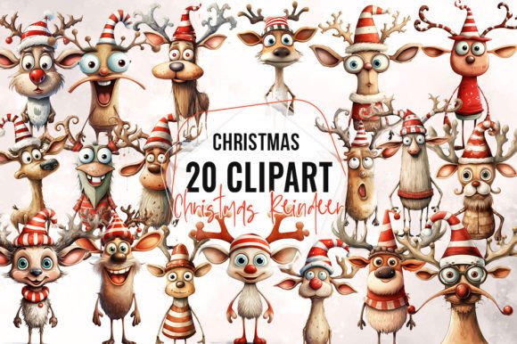 Download Cute Christmas Reindeer Clipart - Art Collection