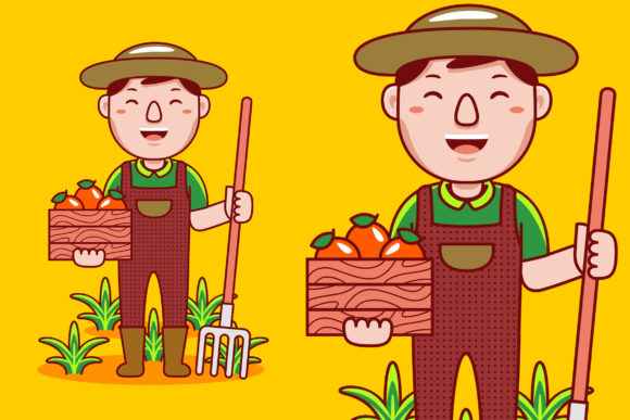 Download Man Farmer Profession Cartoon Vector - Art Collection