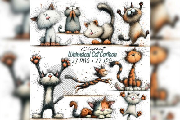 Download Whimsical Cat Clipart Bundle - Art Collection
