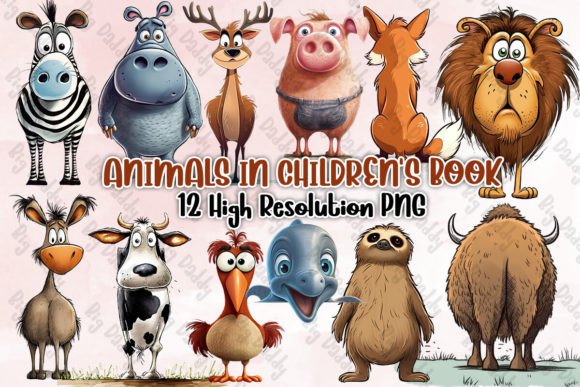Download Animals in Children's Book Clipart PNG - Art Collection