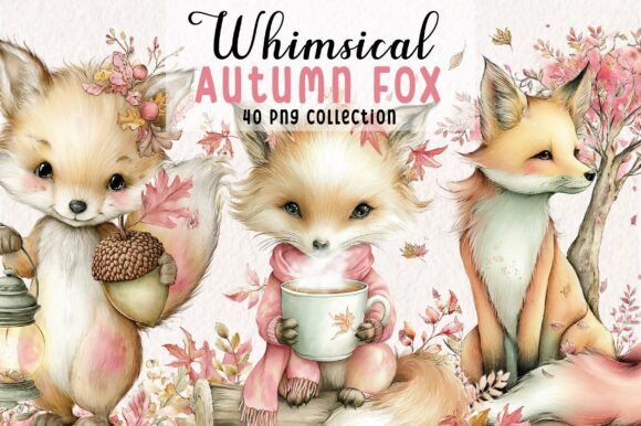 Download Whimsical Autumn Fox Clipart - Art Collection