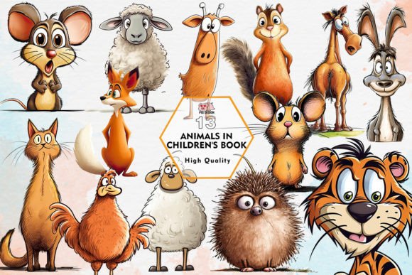 Download Animals in Children's Book Clipart PNG - Art Collection