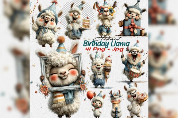 Download Whimsical Birthday Llama PNG Clipart - Art Collection
