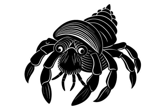 Download Cute Hermit Crab Silhouette Illustration - Silhouette Collection
