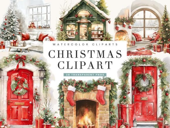 Download Watercolor Christmas Clipart Bundle - Art Collection
