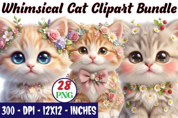 Download Whimsical Cat Clipart Bundle - Art Collection
