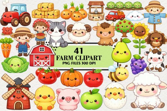 Download Kawaii Farm Clipart Bundle - Art Collection