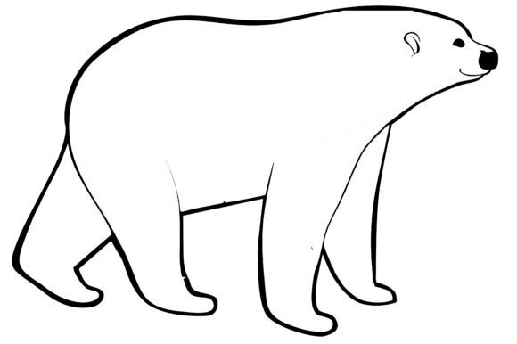 Download Polar Bear Line Art Coloring - Art Collection