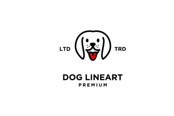 Download Simple Dog Head Line Art Vector Logo - Art Collection