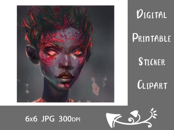 Download Artsy Neon Pink Painterly Lady Portrait - Art Collection